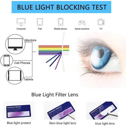 Miniatura 7 de Henotin - Paquete de 5 lentes de lectura con filtro de luz azul, antifatiga visual, lentes de lectura para computadora para mujeres y hombres