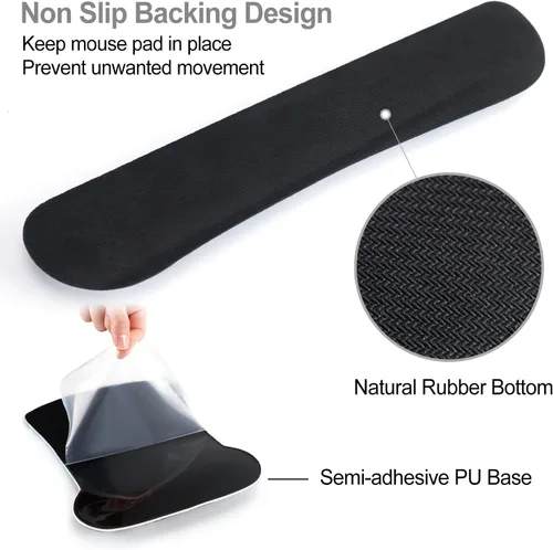Miniatura 6 de ToLuLu - Alfombrilla ergonómica para mouse y mouse con reposamuñecas para teclado, para computadora, laptop, PC, cómoda y duradera, reposamuñecas