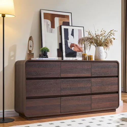 Miniatura 19 de Standifurno Cómoda de 29.5'' de Ancho para Clóset, Cajones Negros con Diseño Curvo, Cajonera con 5 Cajones, Cajón Vertical con Amplio
