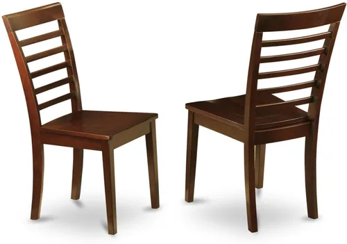 Miniatura 5 de East West Furniture MLC-MAH-C Milan - Sillas de comedor - Sillas de madera tapizadas de tela de lino, juego de 2, caoba