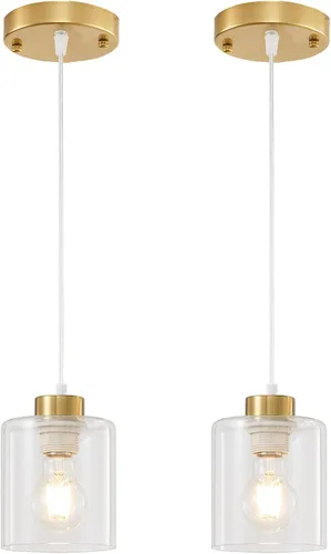 Miniatura 7 de 1 lámpara colgante de níquel cepillado para isla de cocina, moderna lámpara colgante de granja, lámpara de techo ajustable de 39 pulgadas