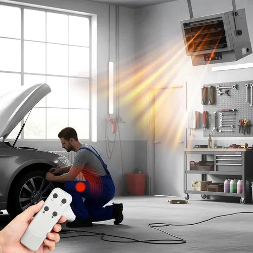 Miniatura 7 de Calentador de Garaje 7500W Calentador Eléctrico de Ventilador Forzado - Montaje en Pared/Techo, Control Inteligente de Temperatura, Protección