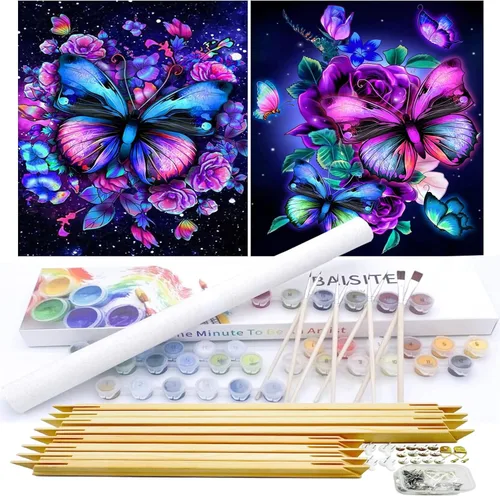Miniatura 28 de BAISITE Kit de pintura por números para adultos principiantes, 12 pulgadas de ancho x 16 pulgadas de largo, paquete de 2 lienzos para kits