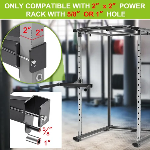 Miniatura 5 de Kipika Y-Shaped Dip Bar for Power Cage with 5/8" or 1" Hole - Dip Bar Attachments for Home Gym - Heavy Duty Power Rack Attachments - Squat Rack Para