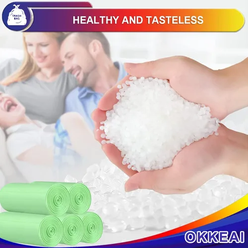 Miniatura 7 de OKKEAI 120 bolsas de basura Smal de 3 galones (10 litros), bolsas de basura para baño, cocina, oficina, color verde claro, ajuste de 10 litros, 2,3