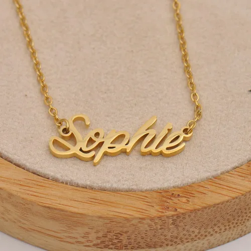 Miniatura 3 de Aoloshow Collar personalizado con nombre, placa de nombre - Joyería de acero inoxidable para regalo de cumpleaños o Navidad para mujeres, hombres