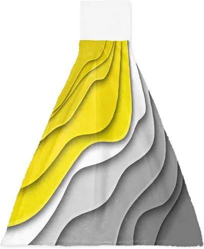 Miniatura 10 de Toallas de cocina con lazo para colgar, toallas de mano abstractas onduladas de color gris degradado, suaves, absorbentes, para baño, bar, hogar