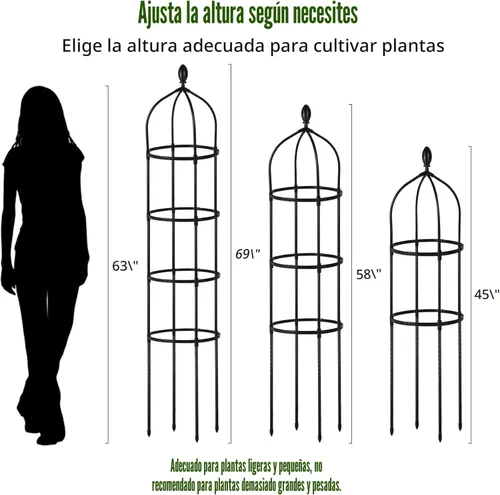 Miniatura 3 de Enrejado de obelisco de jardín para plantas trepadoras al aire libre, 6 pies, rosal, enrejado redondo para macetas, enrejado de flores de metal a