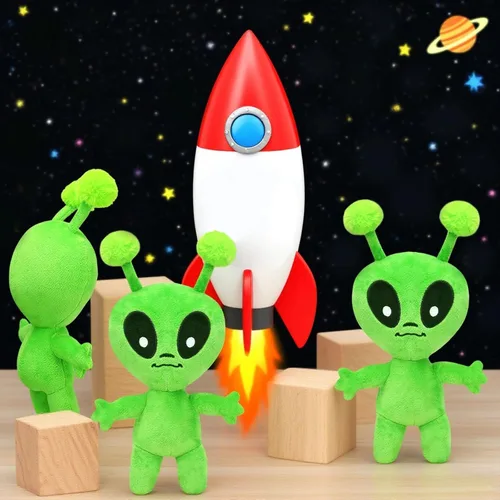 Miniatura 6 de Juguete de peluche alienígena de 12 pulgadas, color verde, suave, para decoración de cumpleaños, hogar, habitación, regalo divertido para niños