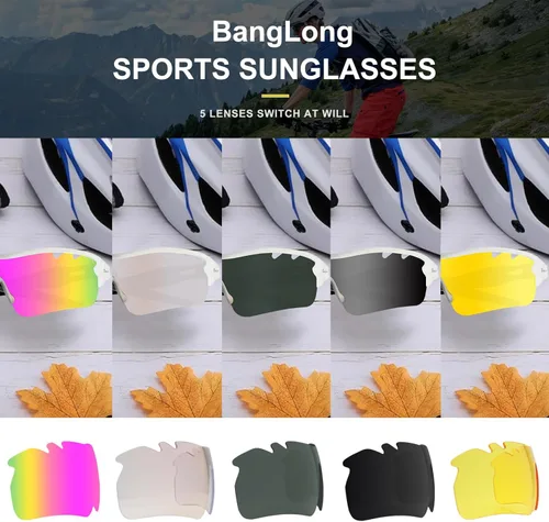 Miniatura 2 de BangLong Polarized Sports Sunglasses Cycling Sun Glasses for Men Women with 5 Interchangeable Lenes for Running Driving