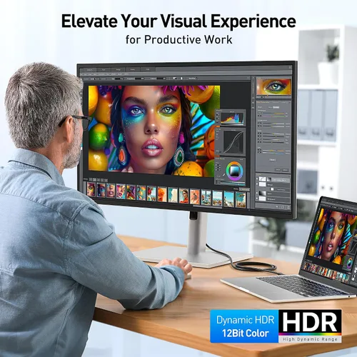 Miniatura 5 de Cable Matters Cable USB C a HDMI 2.1 unidireccional de 3 pies, compatible con 4K @240Hz y 8K a 60Hz, HDR - Thunderbolt 4, Thunderbolt 5, USB 4