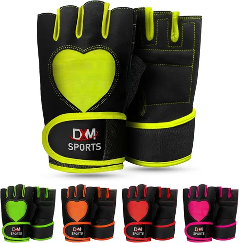 Miniatura 11 de DXM SPORTS Guantes de entrenamiento para mujer con soporte para muñeca, guantes de levantamiento de pesas para gimnasio, ciclismo, entrenamiento