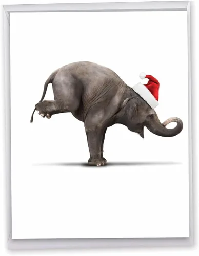 Miniatura 9 de The Best Card Company - Tarjeta de Navidad de animales grandes para hombres y mujeres (8.5 x 11 pulgadas) - Adorable tarjeta de notas de vacaciones