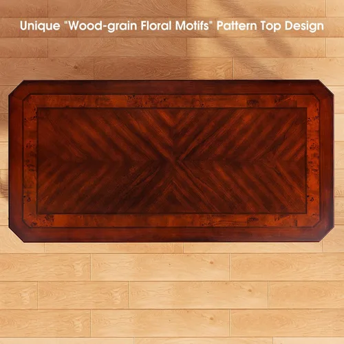 Miniatura 4 de PADMA HOUSE Mesa de comedor tradicional de madera maciza para 6, 59 pulgadas de largo, mesa rectangular de madera con patas curvas, escritorio