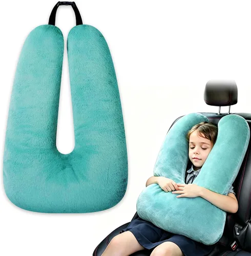 Atablyn La almohada de cuello para niños proporciona doble apoyo a la cabeza y el cuello en cualquier posición de sueño en vuelos, automóviles y en