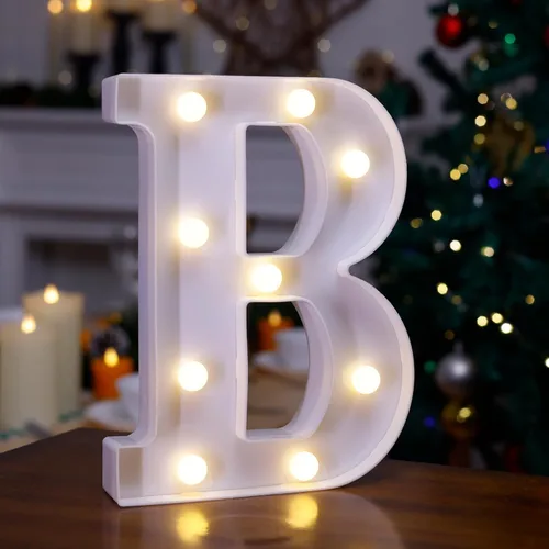 Miniatura 12 de Letrero LED de Marquesina con Letras Iluminadas, Letrero del Alfabeto Iluminado, Luces LED de Letras con Batería para Luz Nocturna, Boda