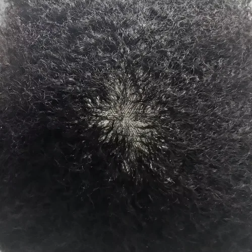 Miniatura 6 de Afro Toupee para hombres negros, rizado afro ondulado, postizo masculino, piel fina, PU negro, para hombre, tupé, reemplazo de cabello humano