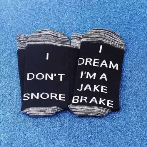 Miniatura 7 de JXGZSO 2 pares de calcetines de camionero de regalo para camión volquete I Don't Snore I Dream I'm a Jake Brake Socks regalo para semi conductor