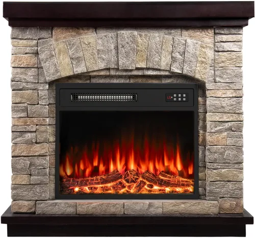 Miniatura 10 de BOSSIN Chimenea eléctrica de 36 pulgadas con repisa, inserto de chimenea eléctrica de 23 pulgadas, soporte de TV independiente con temporizador