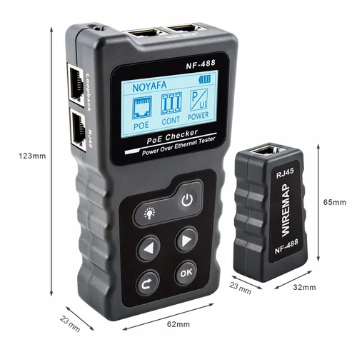 Miniatura 8 de NOYAFA NF-488 - Probador de cable POE para alimentación sobre Ethernet, comprobación de continuidad de cable de red, detector de bucle invertido POE
