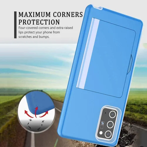 Miniatura 3 de Funda de teléfono para Samsung Galaxy Note 20 con protector de pantalla de vidrio templado y tarjetero para tarjetas de crédito, billetera delgada
