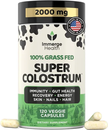 Miniatura 8 de Immerge Health Super Calostro en polvo (60 porciones) – Suplemento de calostro bovino de primera calidad para la salud intestinal, hinchazón y apoyo