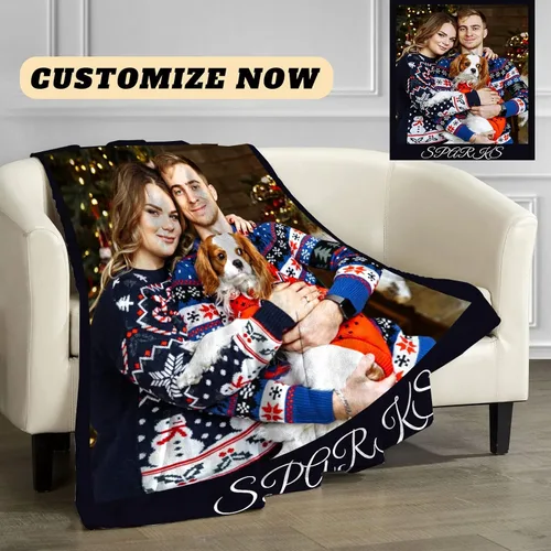 Miniatura 3 de Manta personalizada para parejas con collage de fotos, manta personalizada para parejas, súper suave y acogedora para regalos del día de San