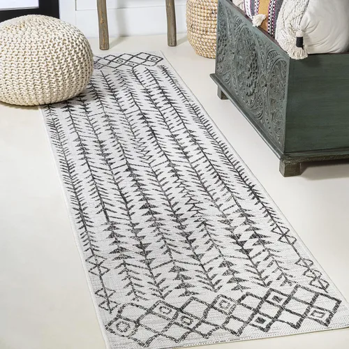 Miniatura 16 de JONATHAN Y Alfombra bohemia geométrica para interiores y exteriores, 2 x 8 pulgadas, beige/marrón, Tokay para patio trasero, patio, porche, fácil