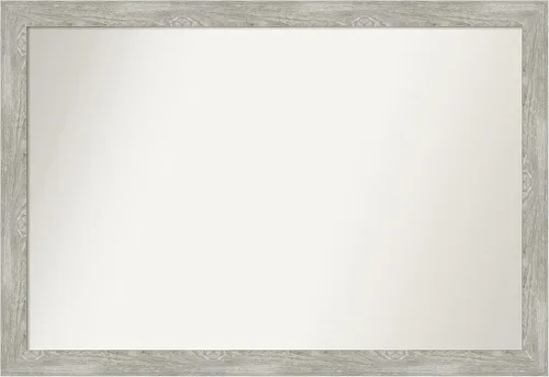 Miniatura 275 de Amanti Art Espejo de baño gris para sobre el fregadero, 31 x 48 pulgadas, espejo de tocador rectangular estrecho de color gris, marco de madera