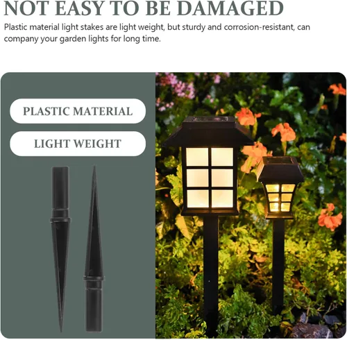 Miniatura 4 de Uonlytech Estaca de lámpara de jardín, 10 piezas, estacas de repuesto de luz solar, estacas de plástico para luces solares al aire libre, duraderas