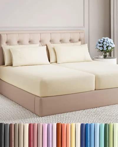 Miniatura 71 de Juego de sábanas Queen de 6 piezas, sábanas tamaño Queen, ropa de cama suave de lujo de hotel, refrescante, cómoda y transpirable, 1 encimera, 1 26