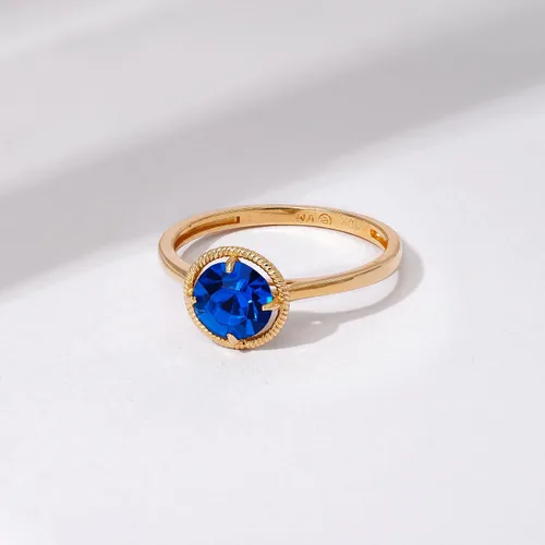 Miniatura 4 de Tienda Collection Anillo de piedra natal de marzo de cristal importado de oro de 10