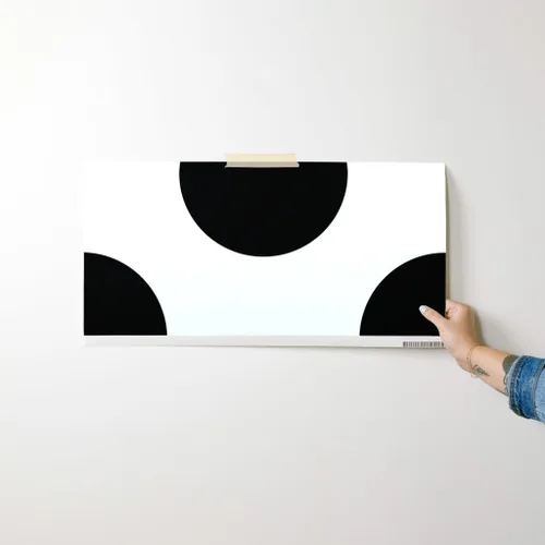 Miniatura 7 de Papel tapiz para despegar y pegar, diseño de lunares, círculos negros y blancos, moderno, geométrico, extraíble, por Spoonflower