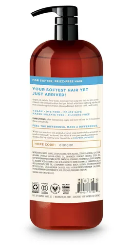 Miniatura 2 de Soapbox Acondicionador de aceite de argán y vainilla, controla el encrespamiento e hidrata, ingredientes limpios libres de productos químicos