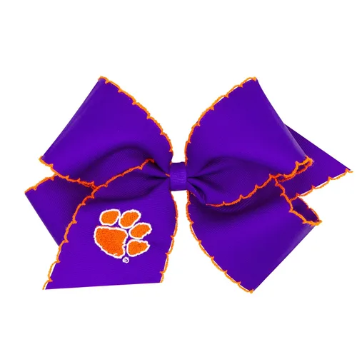 Miniatura 13 de Divine Creations - Lazo para el pelo con estampado de logotipo para el día del juego para niñas con temática universitaria por Wee Ones en un clip