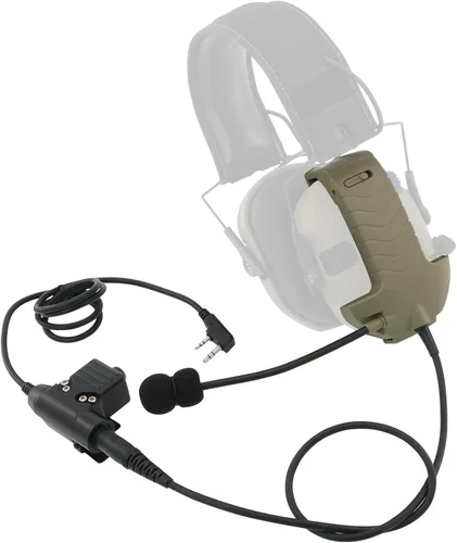 Miniatura 10 de Micrófono y PTT para Auriculares con Cancelación de Ruido Walkerrazor Airsoft (Negro)