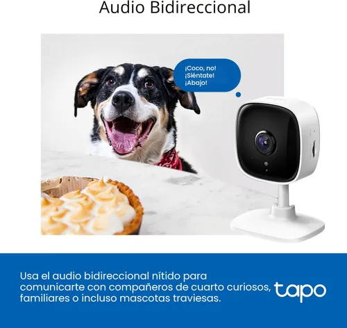 Miniatura 7 de Tapo Cámara de seguridad interior 1080P para monitor de bebé, cámara para mascotas con detección de movimiento, sirena de audio de 2 vías, visión