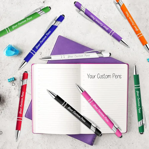 Miniatura 6 de Bolígrafos personalizados personalizados con grabado gratuito a granel con mensaje de nombre, bolígrafos personalizados para negocios, oficina