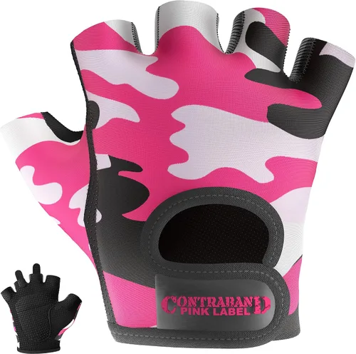 Miniatura 11 de Contraband Pink Label 5217 Design Series - Guantes de levantamiento y remo con estampado de camuflaje (par) – Ligero vegano medio acolchado