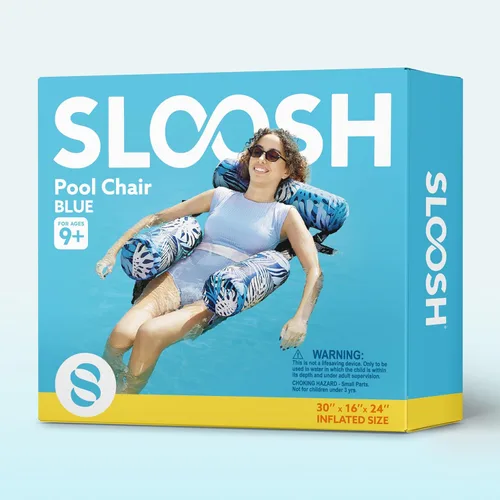 Miniatura 9 de Sloosh Sillas flotantes de piscina para adultos, sillas inflables de piscina, hamaca flotante con patrón de plantas para adultos, flotadores