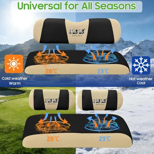 Miniatura 5 de 10L0L Fundas para Asientos Delanteros y Traseros de Carrito de Golf, Juego Completo para G2 G8 G9 G11 G14 G16 G19 G20 G21 G22 y Club Car DS