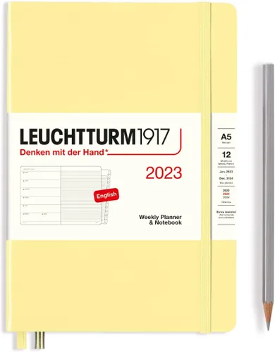 Miniatura 9 de LEUCHTTURM1917 - Agenda semanal y cuaderno mediano (A5) 2023 con folleto extra, rojo (1 de enero - 31 de diciembre de 2023)