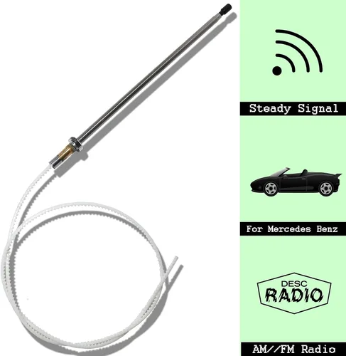 Miniatura 5 de RED WOLF Mástil de antena de alimentación compatible con Mercedes Benz 1992-2002 C280/S320/500SL/S420/C220 Aftermarket mástil aéreo para señal