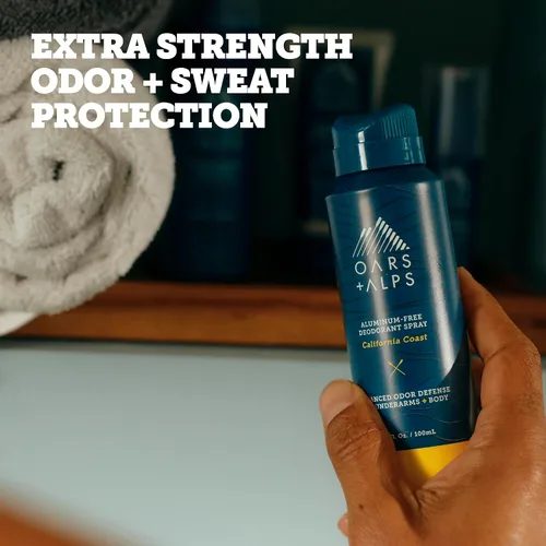 Miniatura 3 de Oars + Alps Desodorante en aerosol de cuerpo completo para hombres y mujeres, desodorante sin aluminio, probado por dermatólogos, extra fuerte