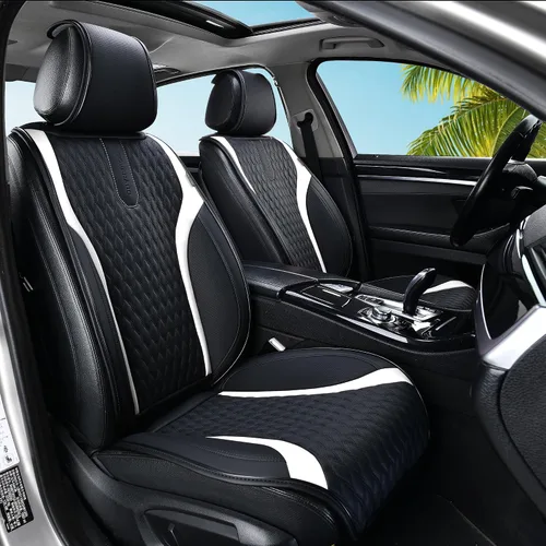 Miniatura 11 de Coverado Juego completo de fundas de asiento de automóvil, fundas de asiento negras para asientos delanteros y traseros de automóvil, protector