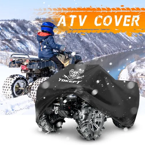 Miniatura 6 de 190T - Funda impermeable para cuatrimoto, ATV y ATC, color negro, 3XL, 100 pulgadas