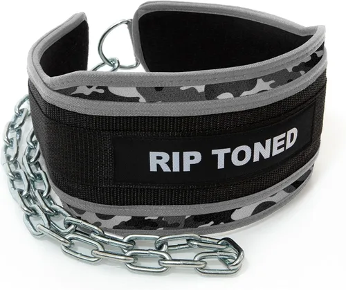 Miniatura 9 de Rip Toned Cinturón de inmersión para levantamiento de pesas, dominadas, inmersiones, barbillas, cadena de acero resistente de 36 pulgadas, cinturón