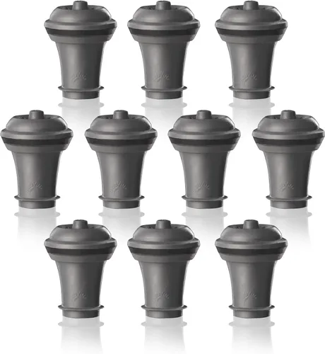 Miniatura 8 de Vacu Vin Juego de 2 tapones de vacío para guardar vino, color gris, sellado hermético para botellas abiertas para preservar la frescura hasta 10