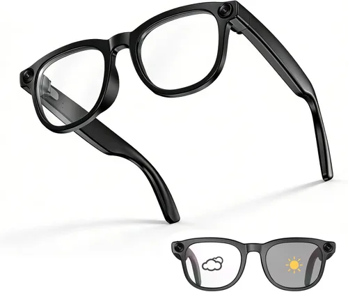 Miniatura 8 de REEDTOCK Lentes inteligentes con inteligencia artificial con cámara, grabación de video HD 1080P, gafas de cámara Bluetooth de 8 MP, cancelación