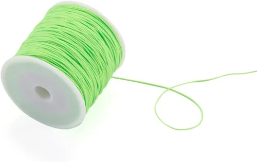 Miniatura 21 de Cheriswelry 100 yardas/rollo de cuerda trenzada de nailon de 0.031 in, color azul cielo claro, cordón de nudo chino, cuerda de cuentas